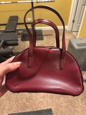 GUESS Burgundy Mini Top-Handle bag